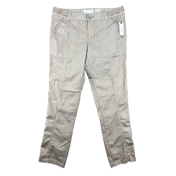 Anthropologie Hei Hei Beige Pinstriped Cropped Pants Size 29 - Picture 14 of 14